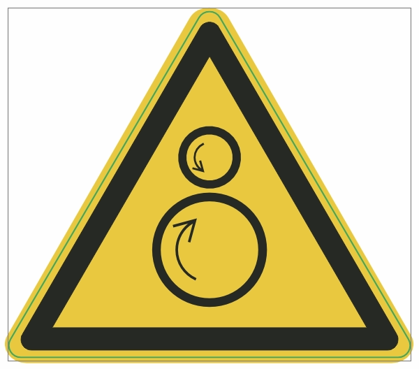 W025 Roterende onderdelen sticker