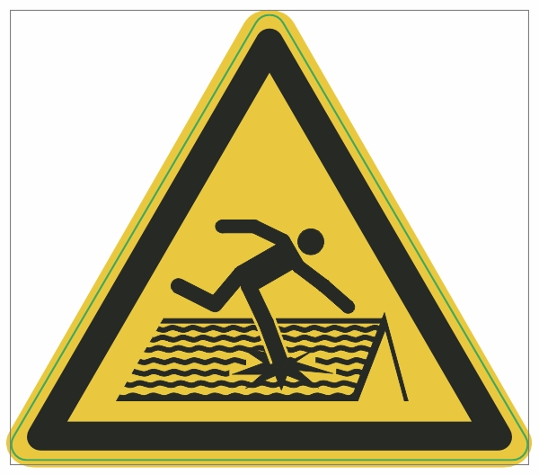 W036 Instortingsgevaar dak sticker