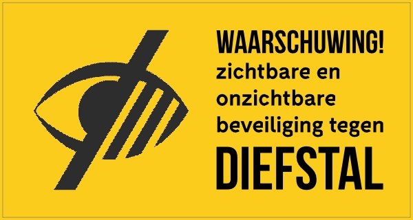 Waarschuwing beveiliging diefstal sticker