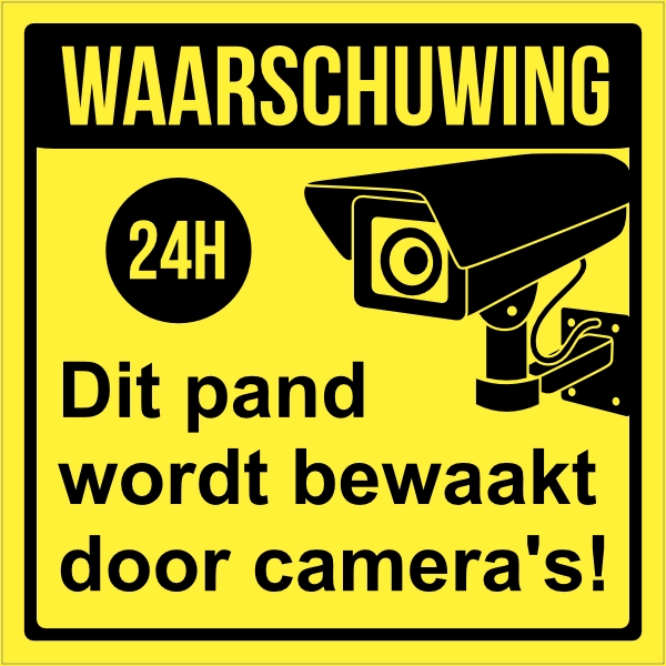 Waarschuwing videobewaking tegel