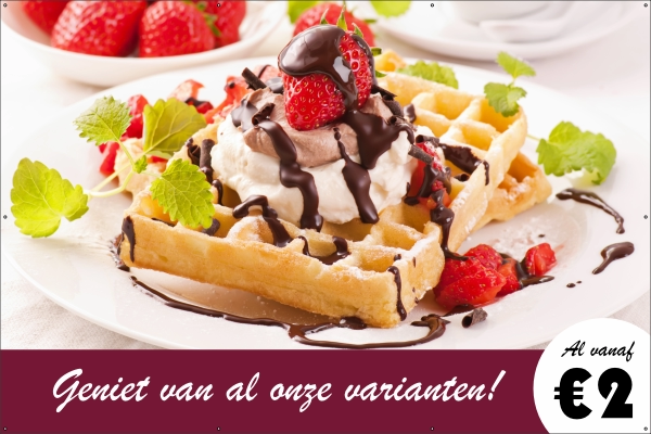 Wafels te koop spandoek