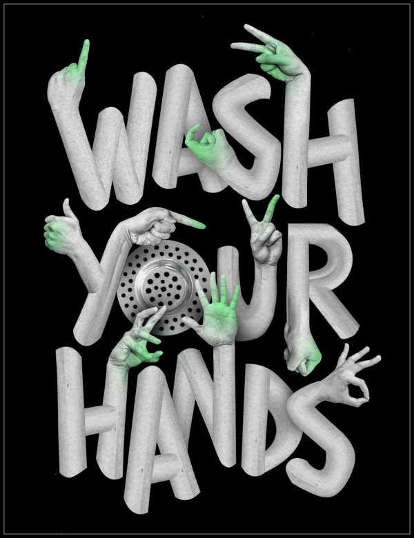 Wash your hands design sticker