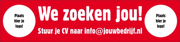 We zoeken jou spandoek