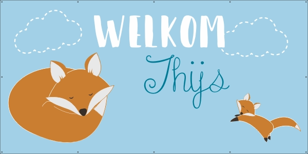 welkom-kindje blauw spandoek