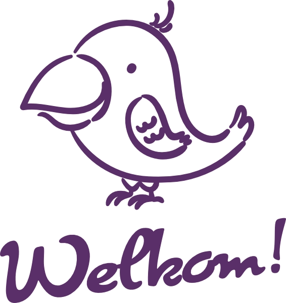 Welkom muursticker met vogel