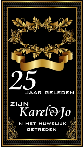 Wijnetiket zilveren jubileum 