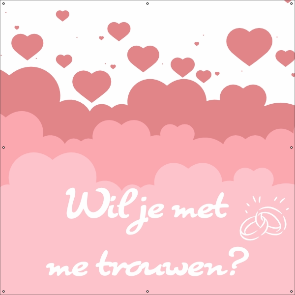 Wil je met me trouwen spandoek