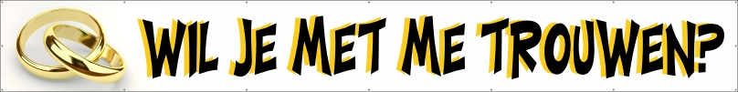 Wil je met me trouwen spandoek