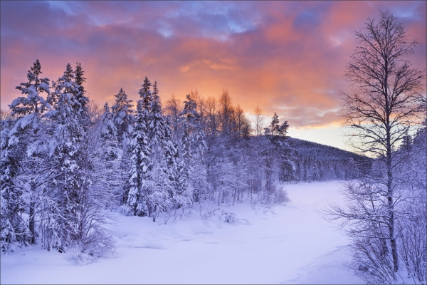 Winter Zonsondergang Tuindoek