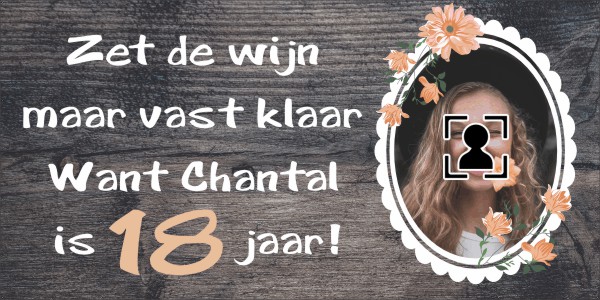 Zet de wijn maar vast klaar 18 jaar spandoek