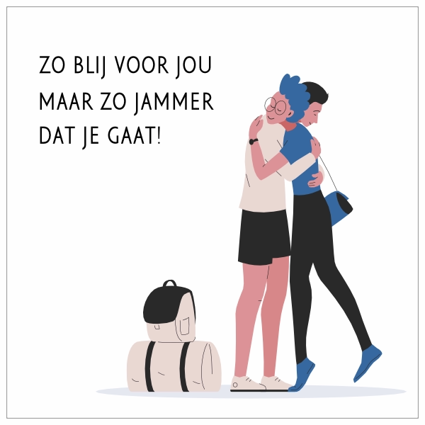 Zo blij voor jou maar zo jammer dat je gaat sticker