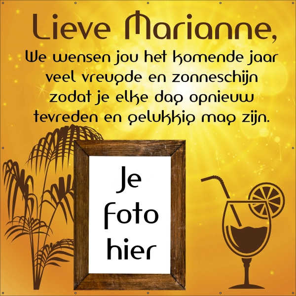 Zonnige felicitatie Spandoek