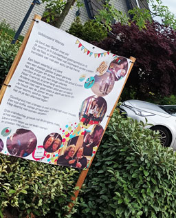 Sarah spandoek in zelfgemaakt houten frame