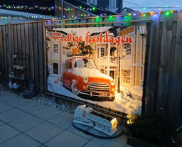 Kerst spandoek met auto