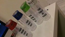Transparante sticker op flesje