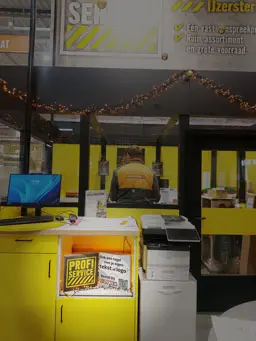 Bedrukte stoeptegels 123sticker en Hornbach