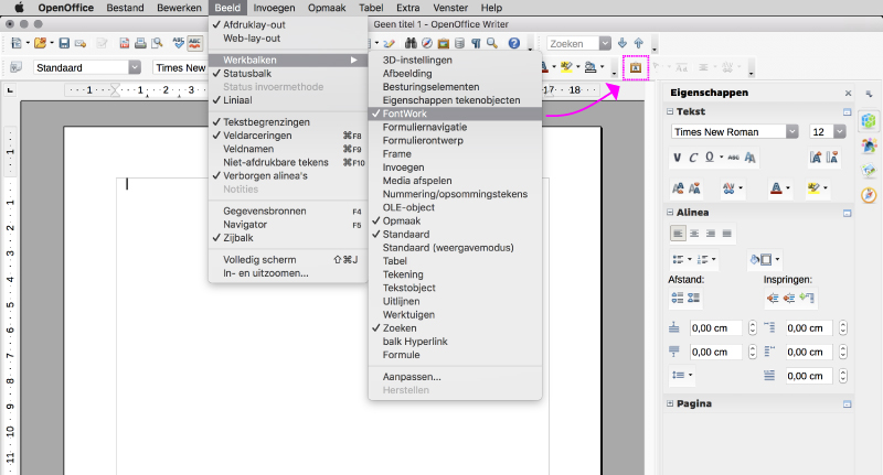 Screenshot screenshot openoffice