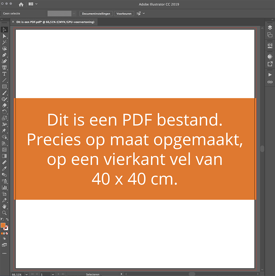 PDF opmaakt in Illustrator Afbeelding van een Illustrator document