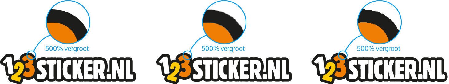 Vergelijkingen vector pixels Vergelijkingen tussen een vector,- pixel en anti-aliassing afbeeldingen