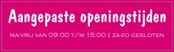 Aangepaste openingstijden sticker