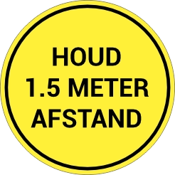 Houd Afstand geel zwart
