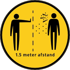 Afstand sticker rond