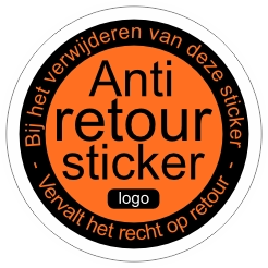 Anti retour sticker met eigen logo