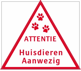 Attentie driehoeksticker huisdieren