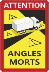 Attention angles morts Franse dode hoek sticker