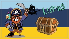 Badlaken piraat en schatkist