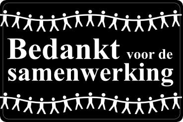 Bedankt samenwerking goud metallic sticker