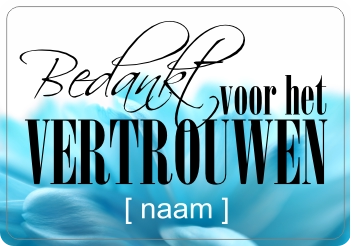 Bedankt voor het vertrouwen bloem stickers