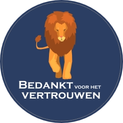 Bedankt voor het vertrouwen leeuw sticker
