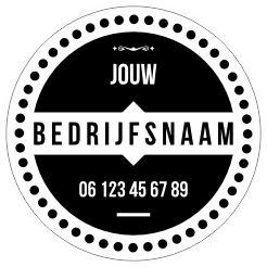 Bedrijfsnaam zilver metallic rond