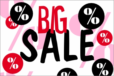 BIG SALE korting (Achter Glas)