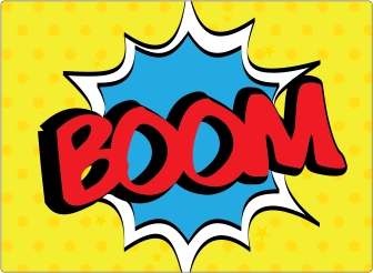 BOOM COMIC sticker 17 inch