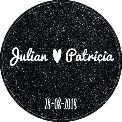 Bruiloft naam zwart glitter