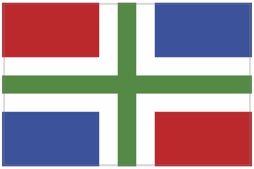 Bumpersticker Groningen vlag