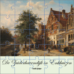 Cornelis Springer - De Zuiderhavendijk in Enkhuizen