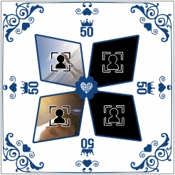 Delfts blauw tegeltje met fotocollage