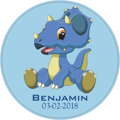 Dino geboortesticker