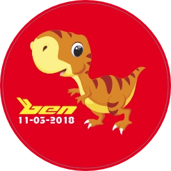Dinosaurus geboortesticker