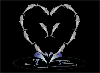 Dolfijnenhart sticker 17 inch