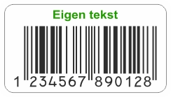 EAN code sticker met eigen tekst
