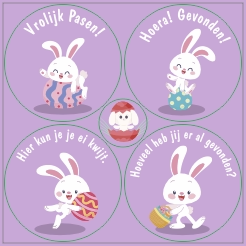 Eieren zoeken Pasen stickervel
