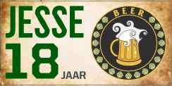 Etiket bierfles 18 jaar