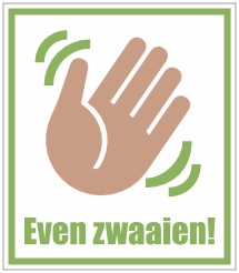 Even zwaaien sticker