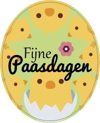 Fijne paasdagen ovalen sticker