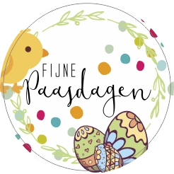 Fijne paasdagen sticker rond