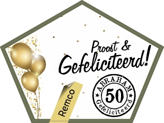 Flesje Sticker Abraham Sarah Gefelicteerd